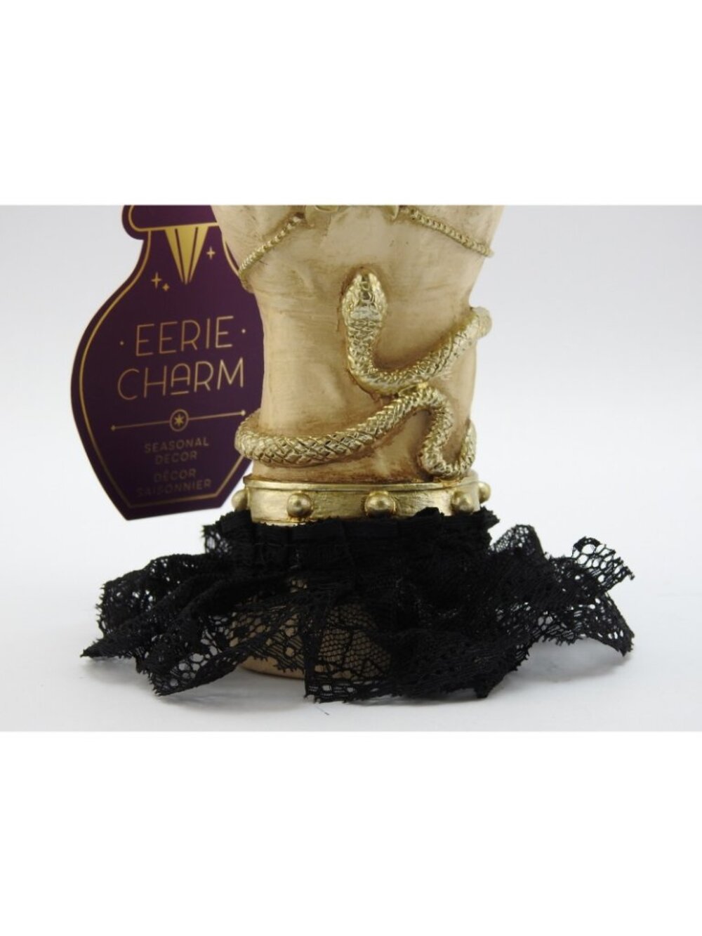New Eerie Charm Witch Hand Crescent Moon Halloween Decor 10" Gothic Figure - Picture 6 of 9